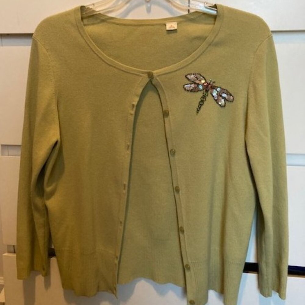 Woman's cardigan with decorative, sequin embellishment